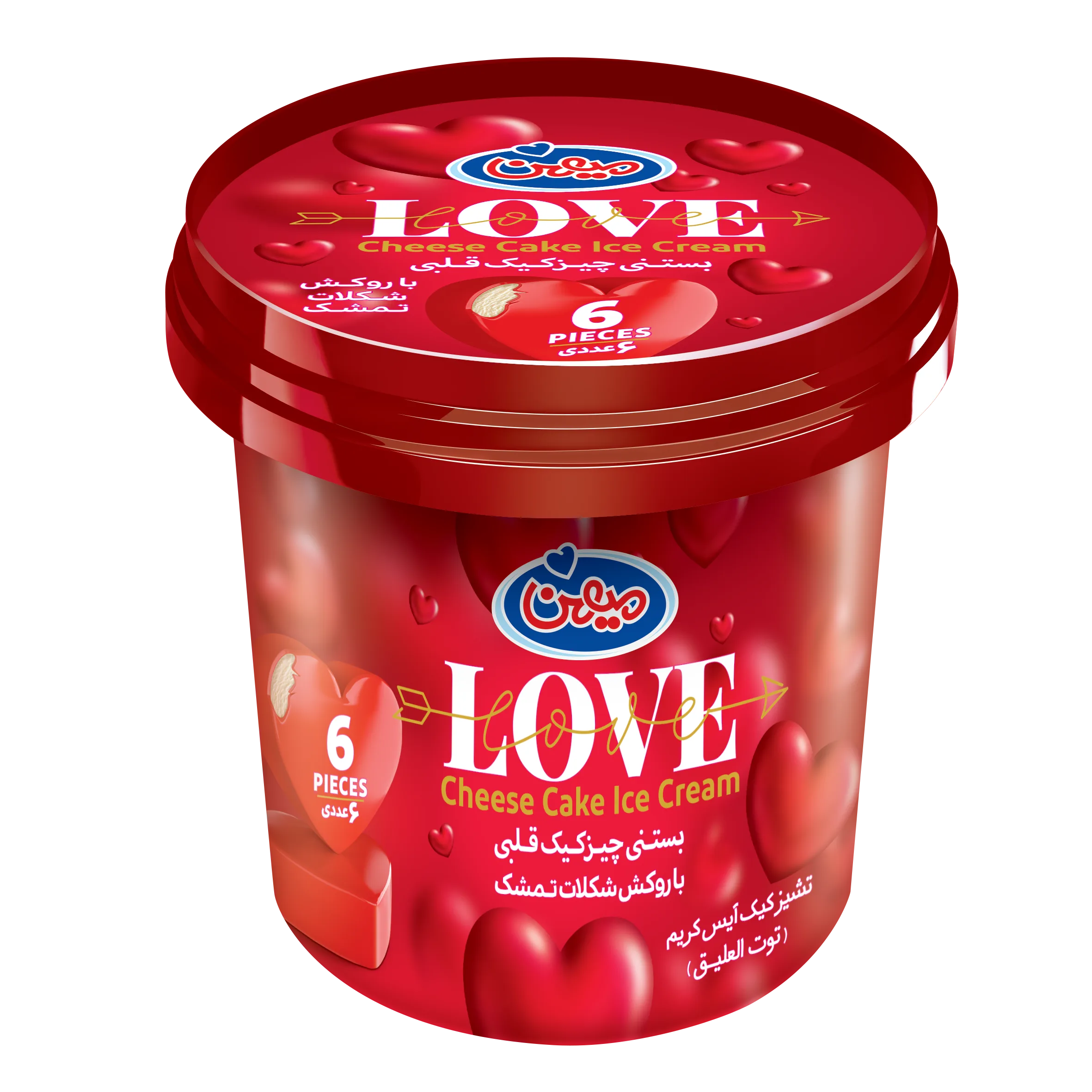 بستنی لیوانی چیزکیک قلبی